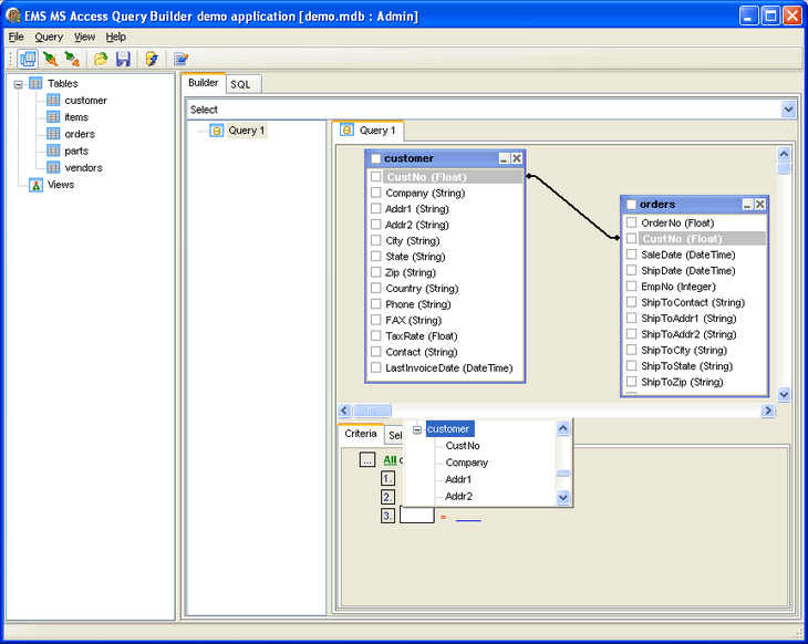 Click to view Advanced Query Builder 3.6 screenshot